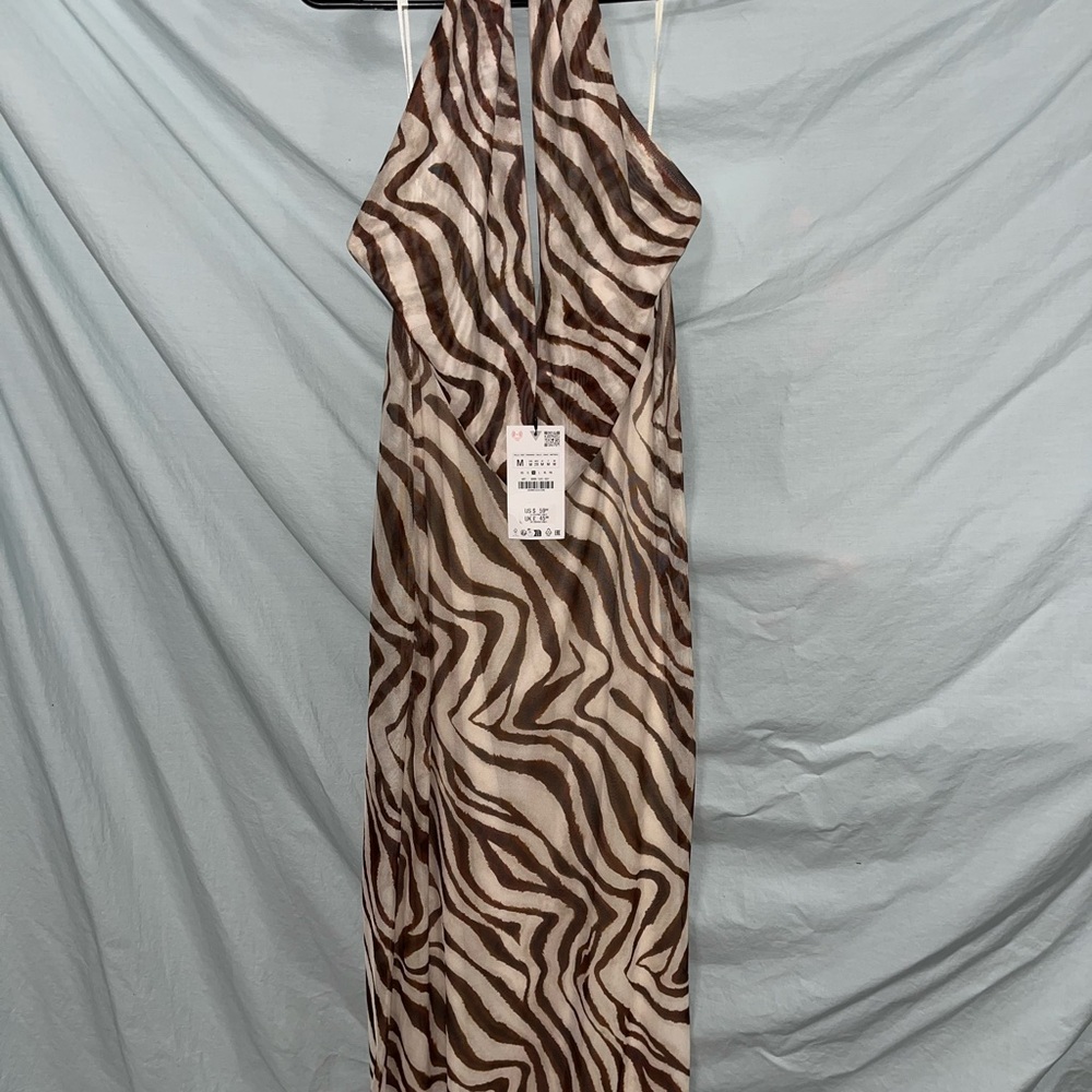 Zebra Print Halter Dress